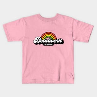 Groovy Rainbow Beadwork Enthusiast Kids T-Shirt